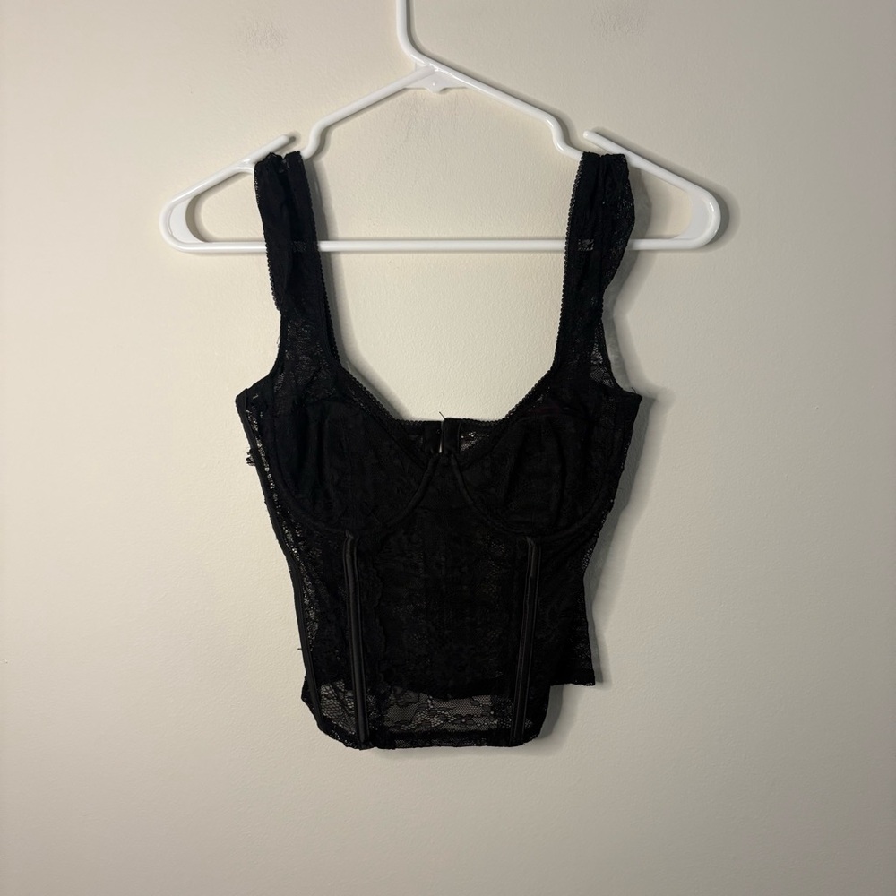 Edikted Black Lace Corset Top Y2K Small Sexy Bra lace Whimsigoth